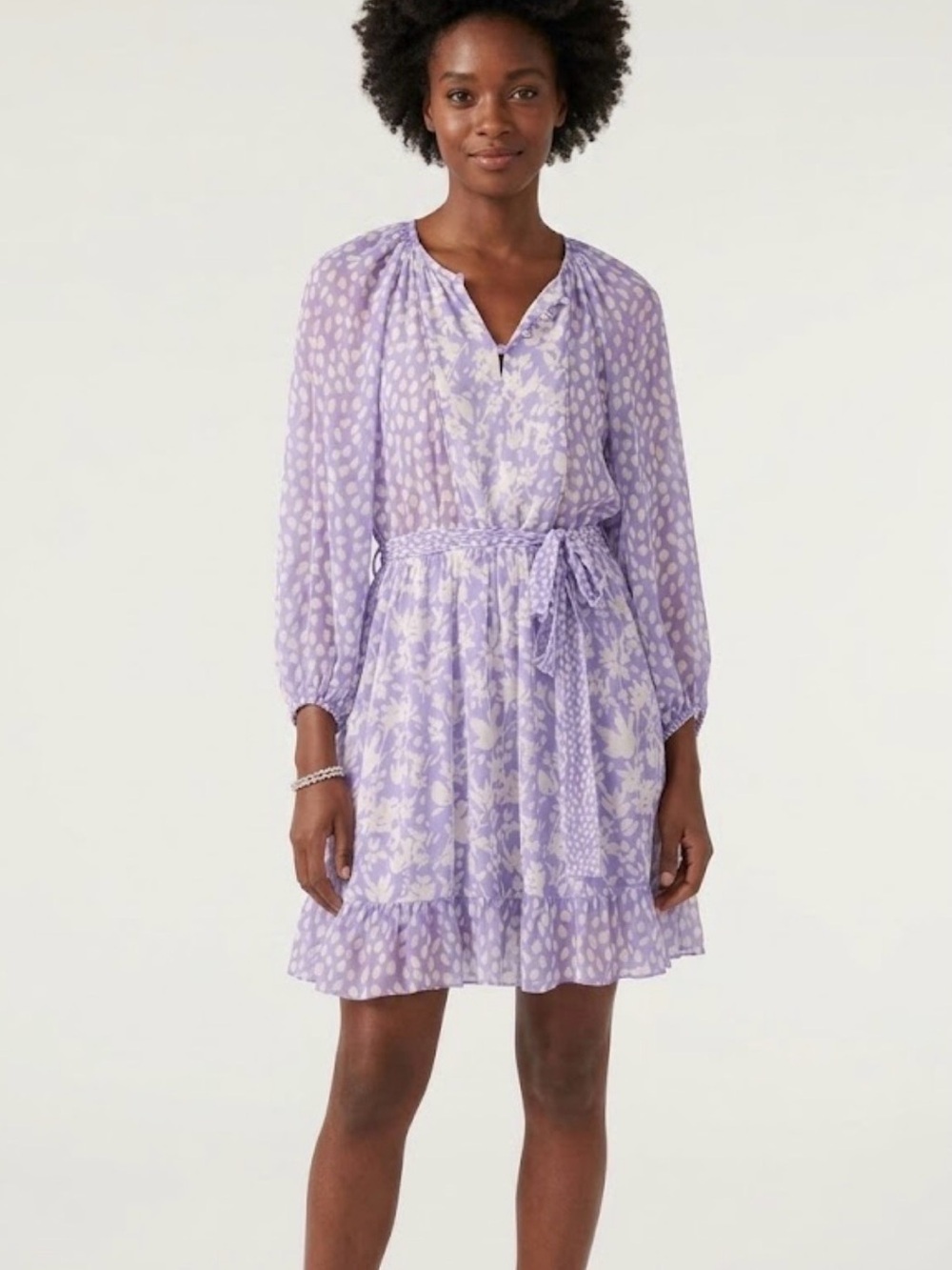 BA&SH Mixed Print Chiffon Boho Romantic Dress Size US 2